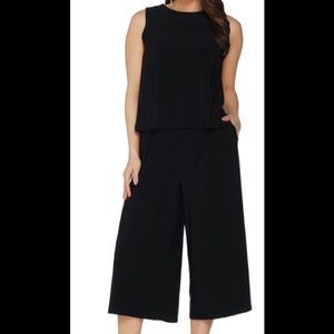 Jumpsuit with Swing Tank Overlay